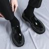 Herren Britischer Stil Formelle Leder Loafer: Schlupfschuhe, Dicke Sohle, Höhensteigernd, Lässige Business-Schuhe