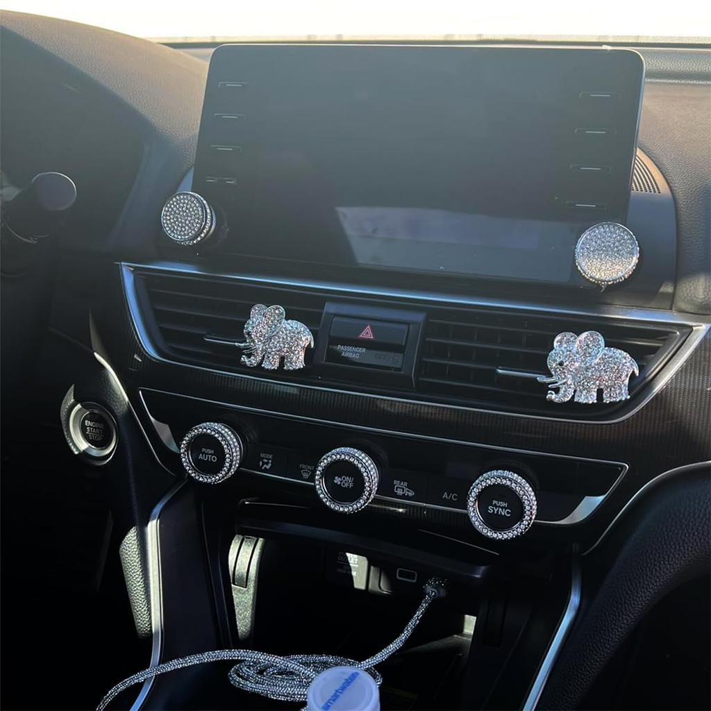 Crystal Rhinestone Bling Switch Knob for Honda Accord Sedan Inspire Touring Sport EX EX-L LX 10th 2018-2022, Climate Control AC Ring Touch Screen
