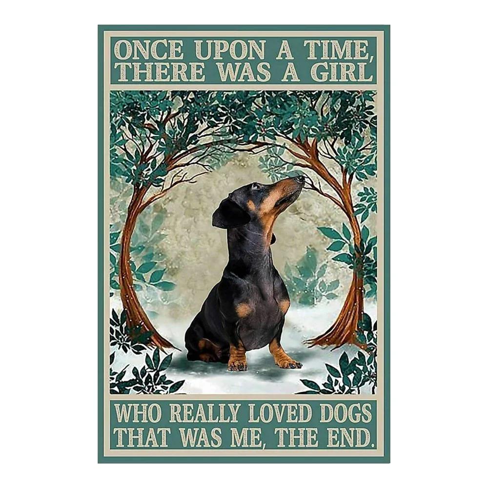 Funny Dogs Tin Signs Bulldog Husky Chihuahua Dachshund Retro Metal Posters Wall Decor Puppy Bath Time Vintage Iron Paintings