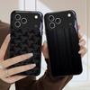 Dark Geometric Texture For iPhone 17 Pro Max 16 E 15 Plus 14 Pro 13 12mini 11 Air XS Max 5 6 7 8Plus SE Black Glass Phone Case