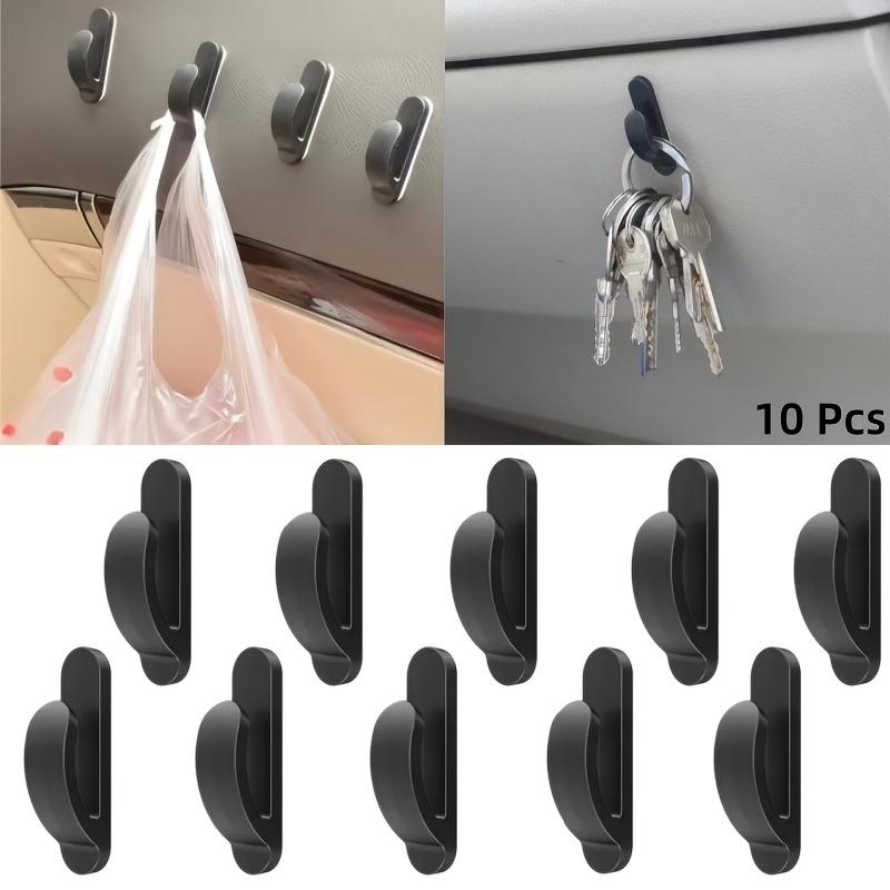 10Pcs No Drill Self Adhesive Hidden Car Hooks Multifunctional Auto Storage Holder For Keys Headphones Bags