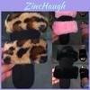 Stylish Leopard Printed Women Fur Fluffy Sliders Slippers For Casual Wear