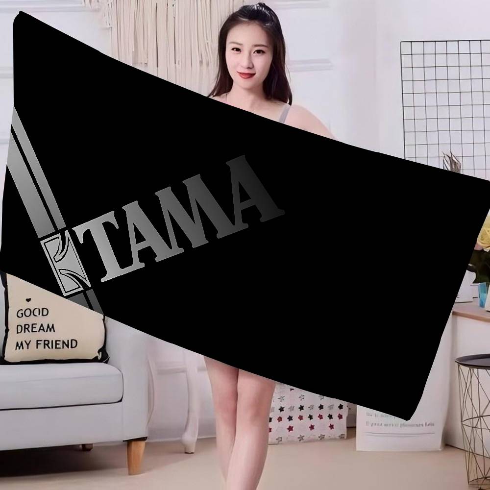 Stylish T-TAMA Drum Beach Towel Colorful Bath Towels for Girl Microfiber Quick Dry Custom Sand Free Beach Yoga Spa Gym Pool