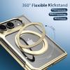 360 Degree Rotating Electroplated Transparent for Magsafe Magnetic Bracket Phone Case,  for IPhone Ultra Screen Protector Cover
