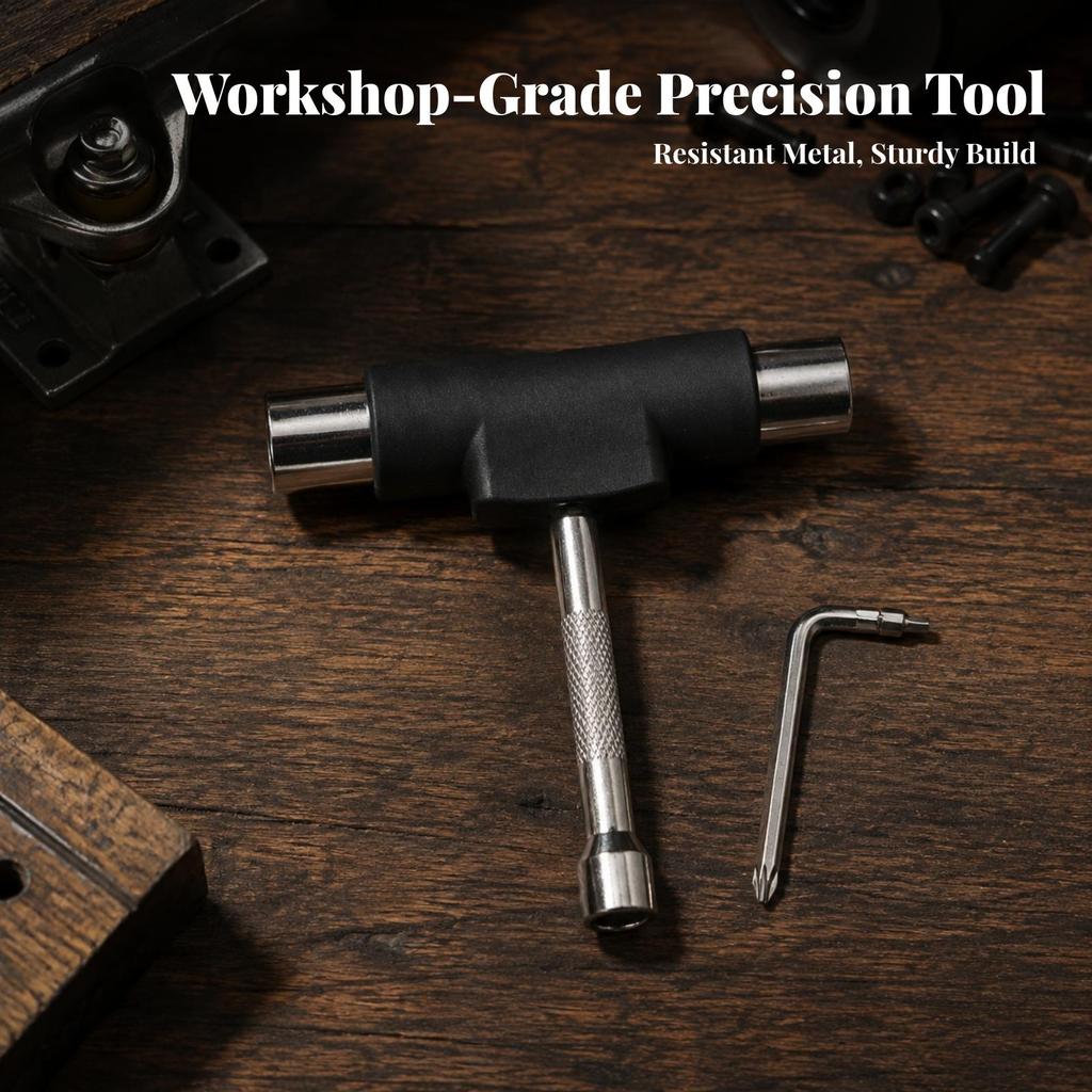 Skateboard T Tool Universal with Hex Key Long-Lasting