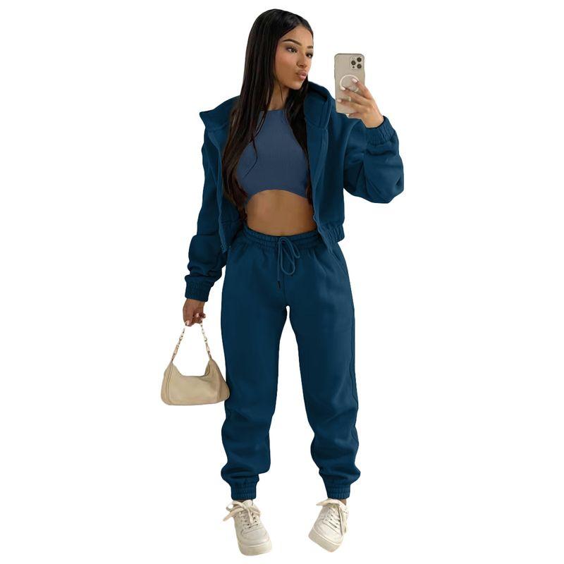 Fashion Three Pieces Set New Western Style Hoodie Vest Pants Casual Three-Piece Set