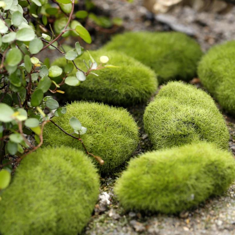 Artificial Simulated Fake Stone Artificial Moss Rocks Home Decor Simulation Plant DIY Decoration for GardenCrafting Green Decor