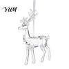 Shiny Simulated Glass Charms Faux Crystal Christmas Ornaments, Clear Acrylic Reindeer/Bell/Wreath/Wine Winter Hanging Tree Decorations Wonderland