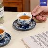 SOLECASA 100ml Coffee Cup&Saucer Set Elegant Retro Flower Ceramic Coffee Mug Afternoon Tea Cup and Saucer Teaware Set
