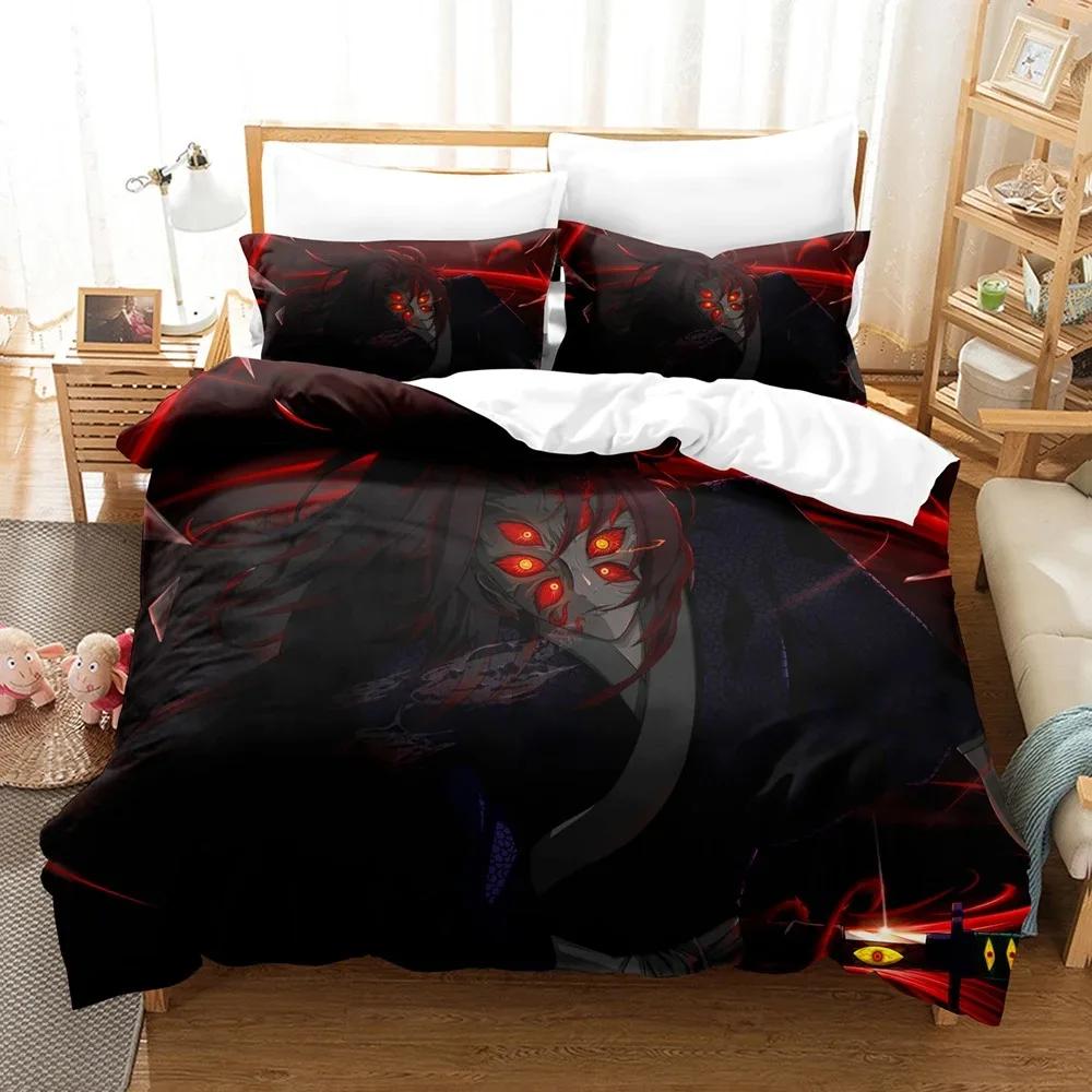 Fashion 3d Printing Anime Demon Slayer Bedding Sets Duvet Cover Set With Pillowcase Twin Full Queen King Bedclothes Home Textile