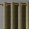 Milas Velvet Eyelet Curtain Dark Gray-Green Smooth 140X260 Cm
