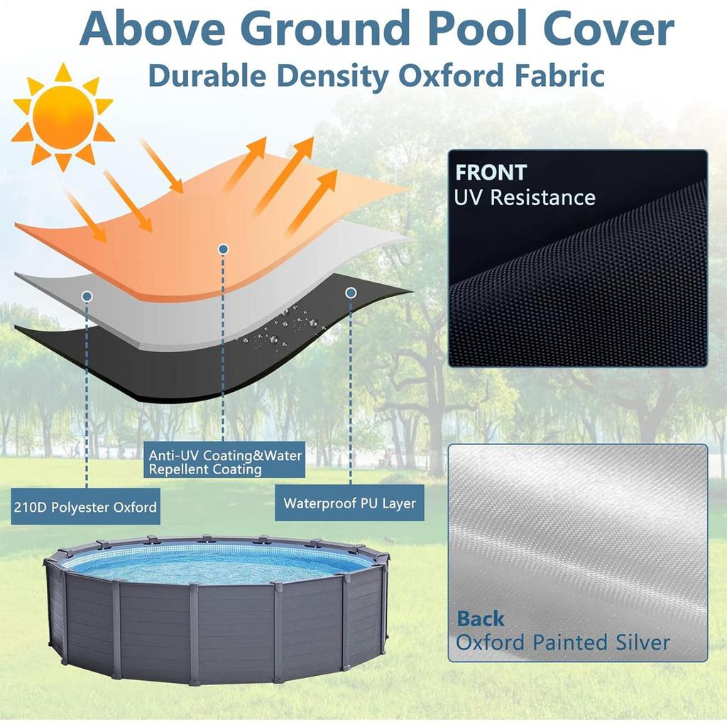 6/8/10/12ft Round Swimming Pool Solar Covers Foldable Dustproof Replacement Parts Blanket Protector Outdoor Hot Tub Accessories