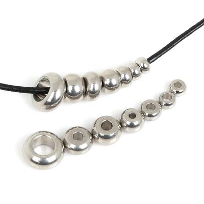 10/20Pcs Stainless Steel Flat Round Spacer Beads for DIY Jewelry Making Findings