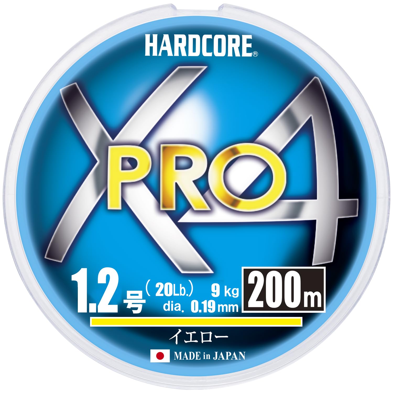 Леска DUEL HARDCORE PE HARDCORE X4, 1.2, PRO, 200м, 1.2, Желтая, H3868-Y