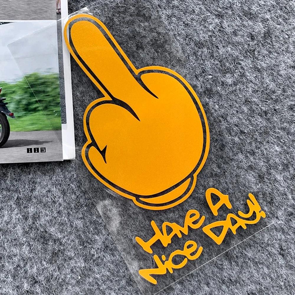Motorcycle Stickers HAVe A Nice DAY ! Middle Finger Refletor Accessories Decals for Honda PCX125 Yamaha R1 Kawasaki Z900