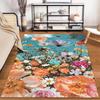 Bunter Blumendekor-Teppich mit Schmetterlingen Himmeldesign Teppich Geeignet für die Verwendung als Antirutsch für Wohnzimmer Schlafzimmer Sofas