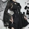 QOOLY Cosplay Idol Gothic Schwarz Mini Sexy Gothic Lolita Niedlich Lolita Lolita Prinzessin Punk Party Live-Performance Größe S Einteiler Kostüm, Kleid,