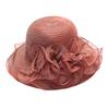 Foldable Wide Brim Sun Hat for Women Summer Organza Beach Hat Lightweight Breathable UV Protection Packable Travel Hat