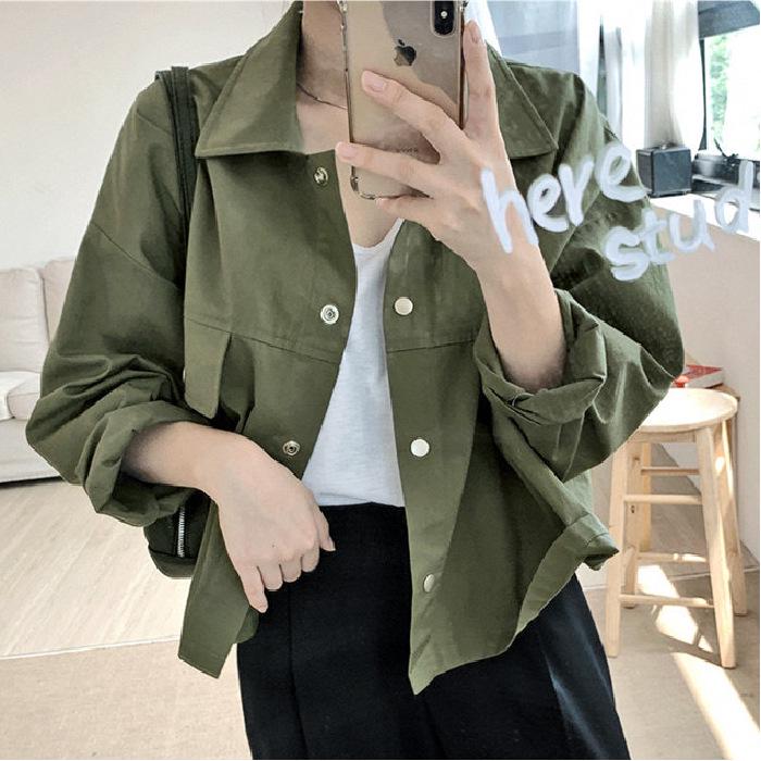 Модная женская осенняя куртка в стиле Харадзюку, ретро, повседневная, рабочая Large