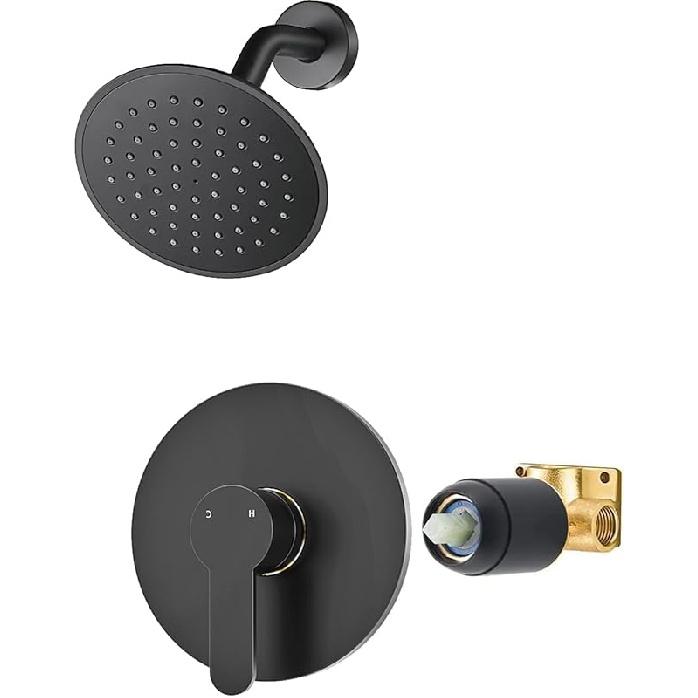 WRISIN Shower Faucet Set Brushed Nickel, Shower Valve Kit with 6 Inch Showerhead