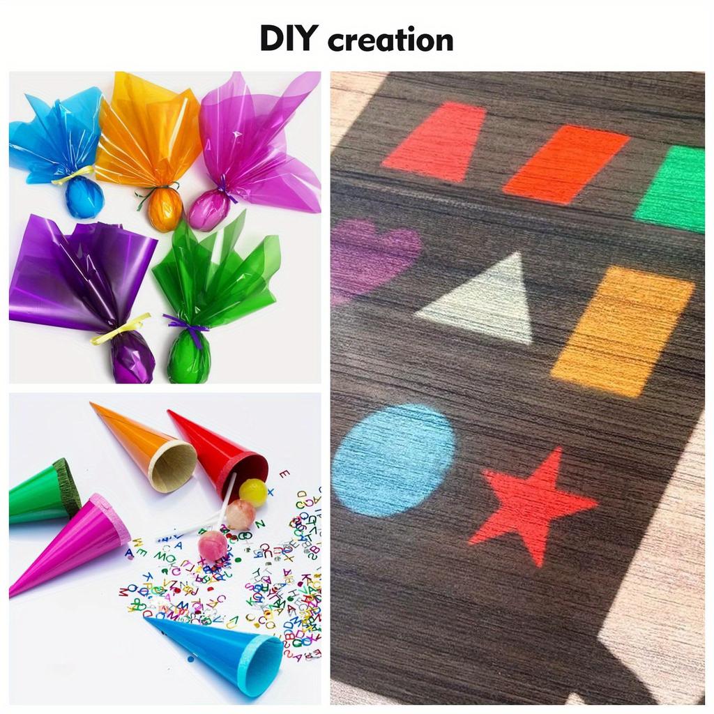 200 buc Celofan Colorat Transparent Ambalaj Cadou DIY Arte și Meșteșuguri Cadou Ambalaj Bomboane