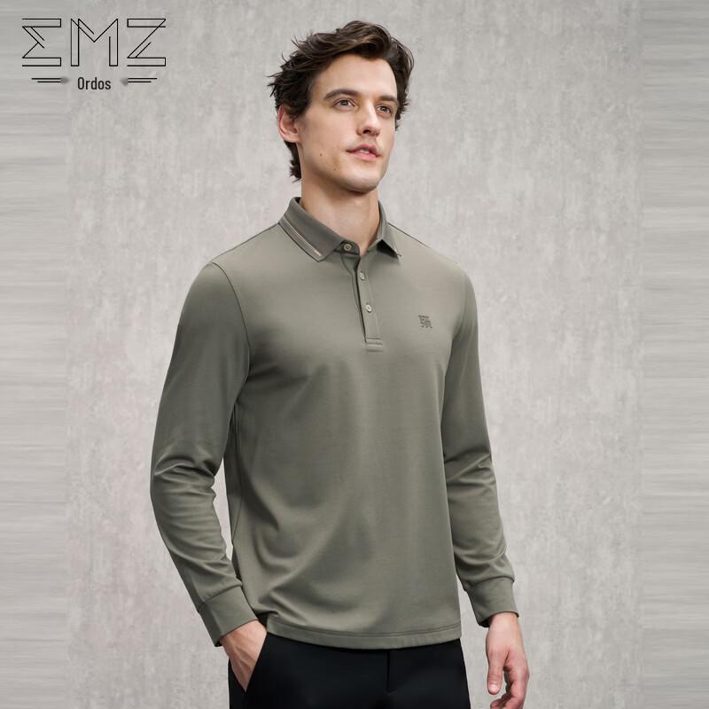 Мужская рубашка-поло EMZ Ordos с длинным рукавом в стиле business casual 3XL
