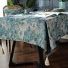 Oil Painting Art Pastoral Home Cotton Linen Background Cloth Tassel Coffee Table Bedside Table Cover Cloth Decor Tablecloth