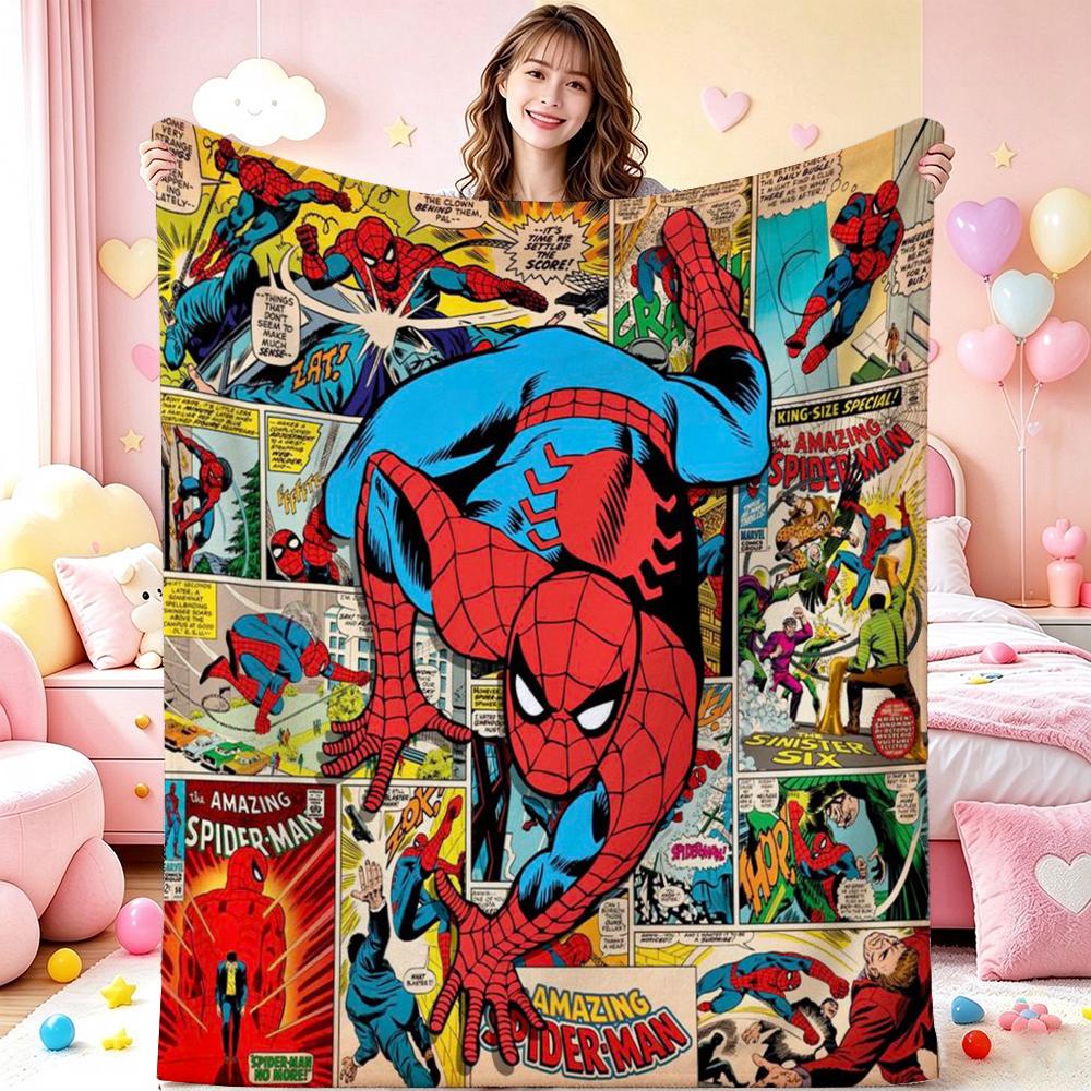 Spider Man Action Pose Blanket Blanket Soft And Comfortable Bedroom Digital Printing Machine Washable