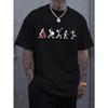 Taglie Europee T-Shirt da Uomo, con Stampa Lettore Musicale, Maniche Corte Comode e Scollo Tondo Elasticizzato, Ideale per l'Abbigliamento Casual