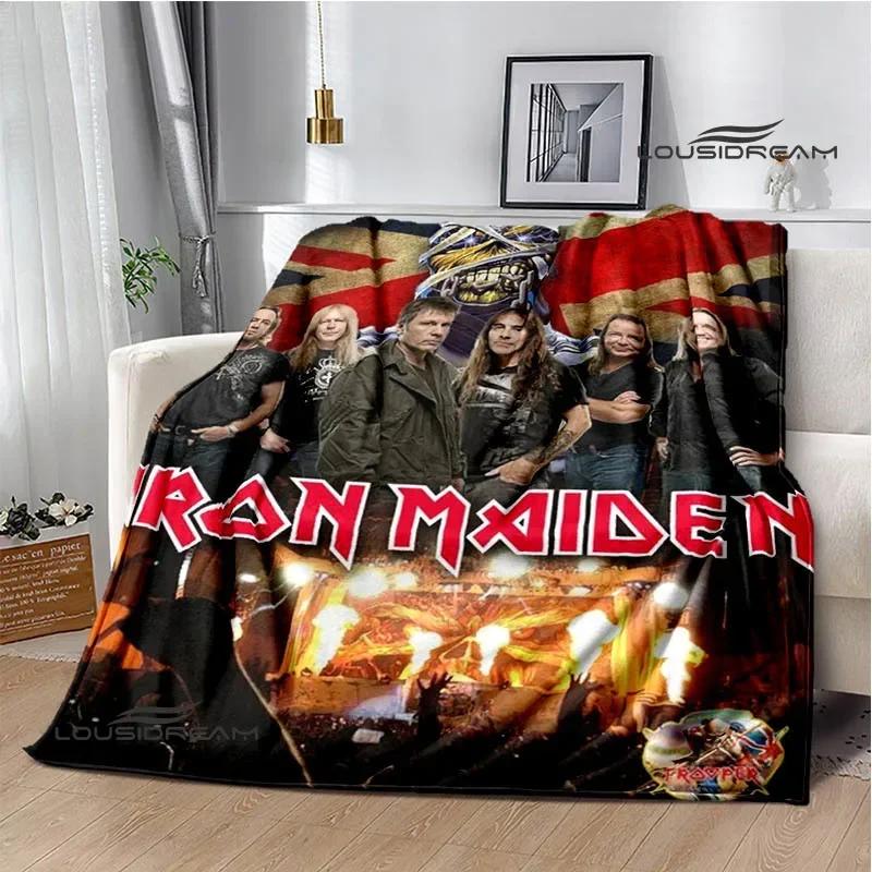 Rock Band I-Iron M-Maiden Printed Blanket Kids Warm Blankets Flannel Soft and Comfortable Blanket Bed Linings Birthday Gift