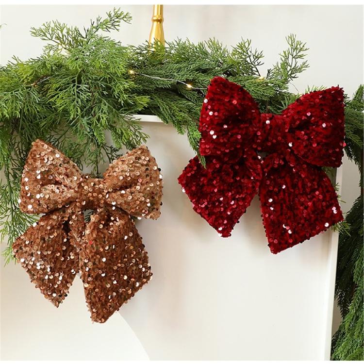 Velvets Christmas Bows Decoration For Indoor Festives Display And Gifts Easy To Hanging Bowknot Pendant for Tree Window