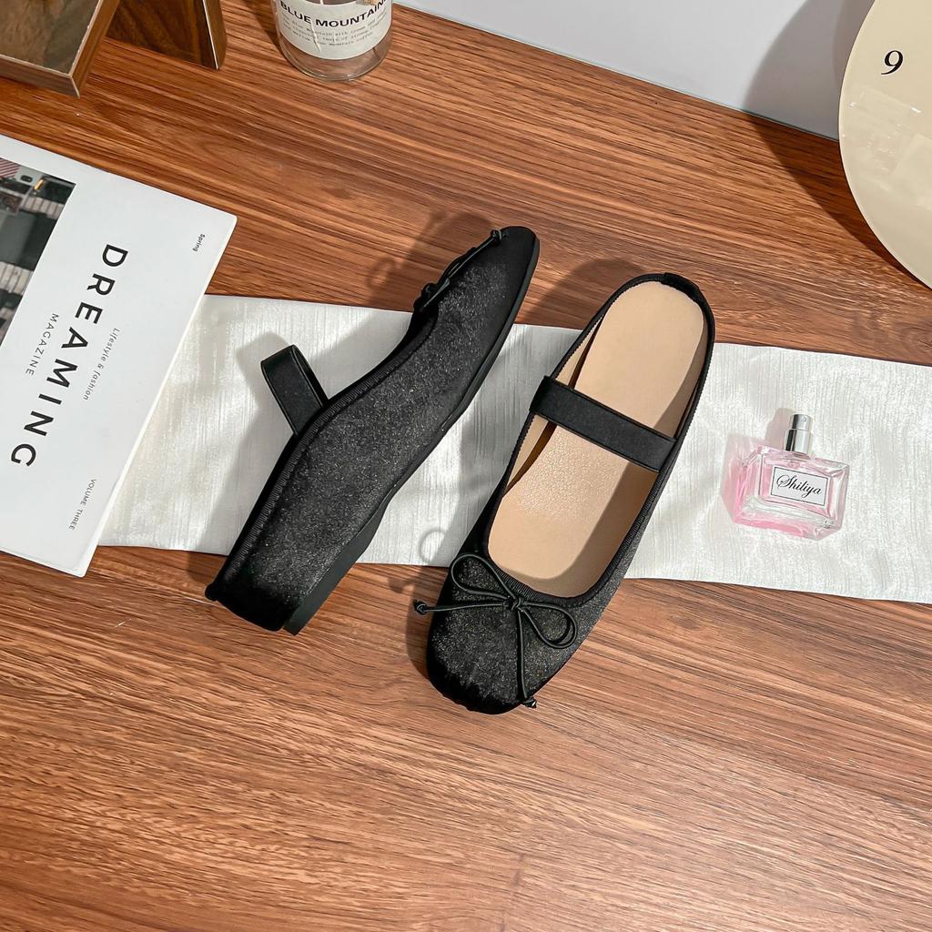 Traubenmutter Sommer neue Tasche Kopf coole Hausschuhe Damen Schleife Ein-Wort-Gürtel Innenhöhenerhöhung dicksohlige Muleschuhe 2025 Sommer