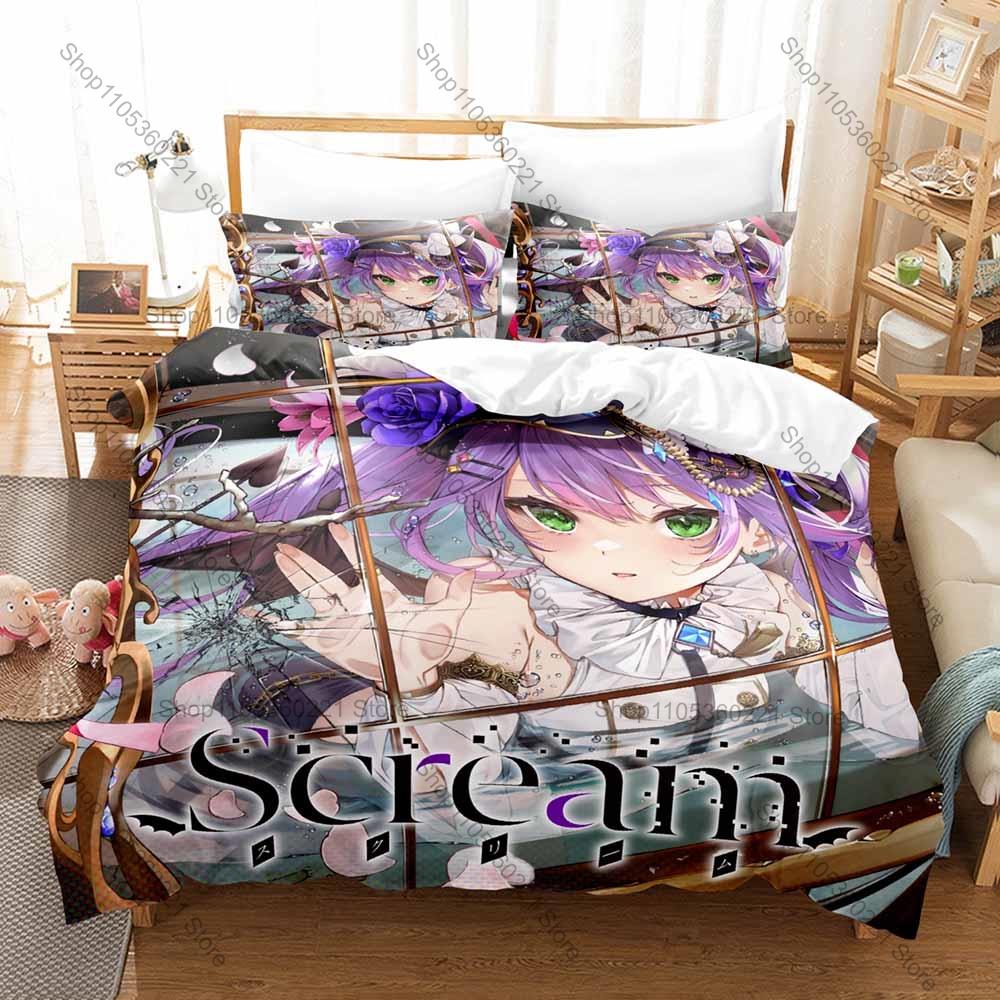 Tokoyami Towa Kawaii Cartoon Graphic Bedding Include 1 Duvet Cover + 2 Pillowcases Comfort Bedroom Decoration