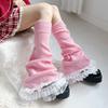 JK Lace Leg Warmers Y2k Knee High Girls Stockings Kawaii Lolita Boots Cover  Autumn/Winter