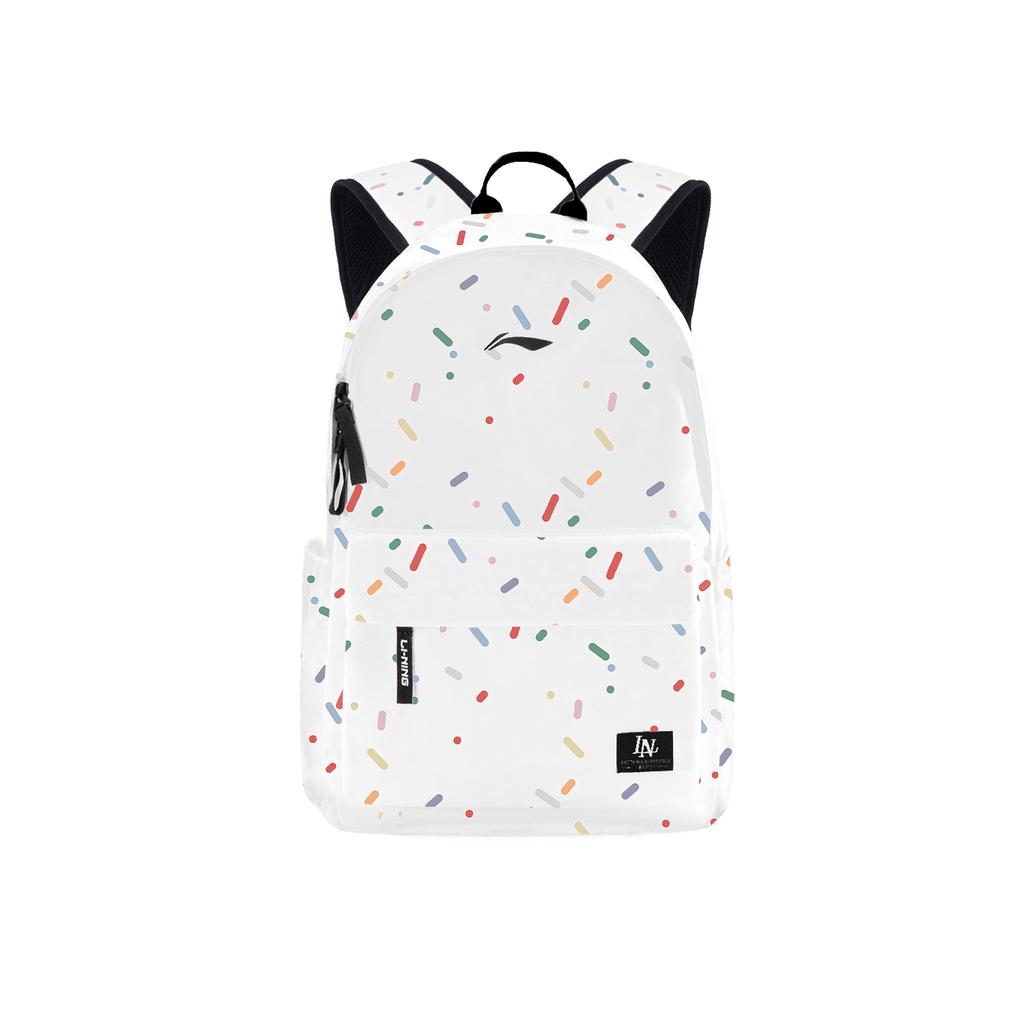 Li Ning Polyester Backpack Regular Unisex White ABSV621-1