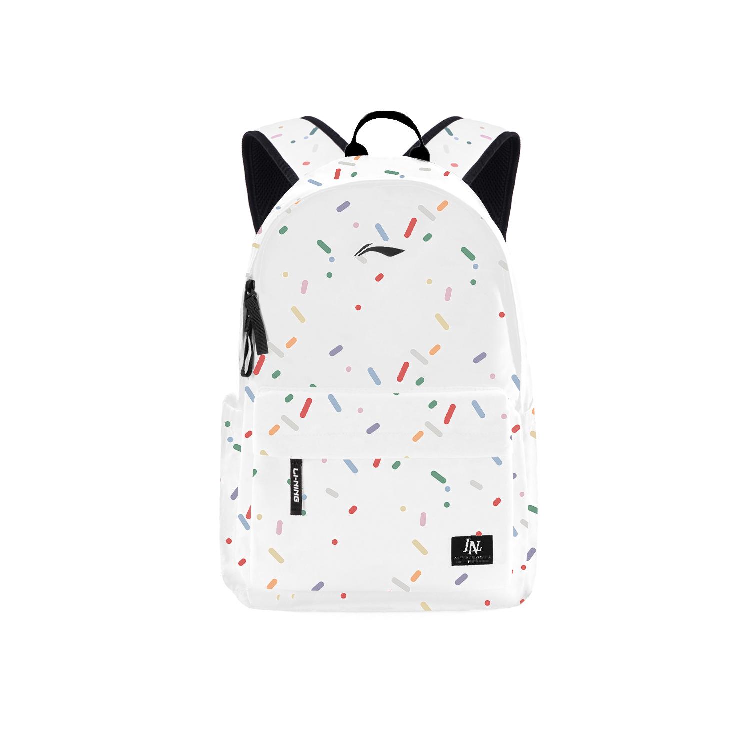 Li Ning Polyester Backpack Regular Unisex White ABSV621-1