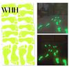Living Room Wall Decals 2 Sheets/Set Halloween Footprint Sticker Glow In The Dark Waterproof PVC Removable Easy To Use Stickers Bedroom Office