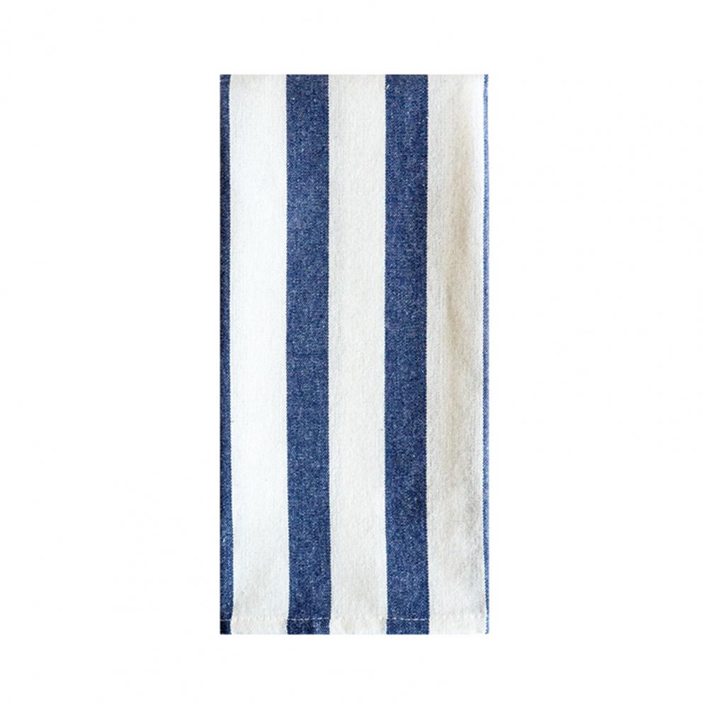 Kitchen Dish Towel Absorbent Quick Drying Tea Towel Blue Grid Striped Lint-Free Reusable Wipe Towel for Glassware Cookware