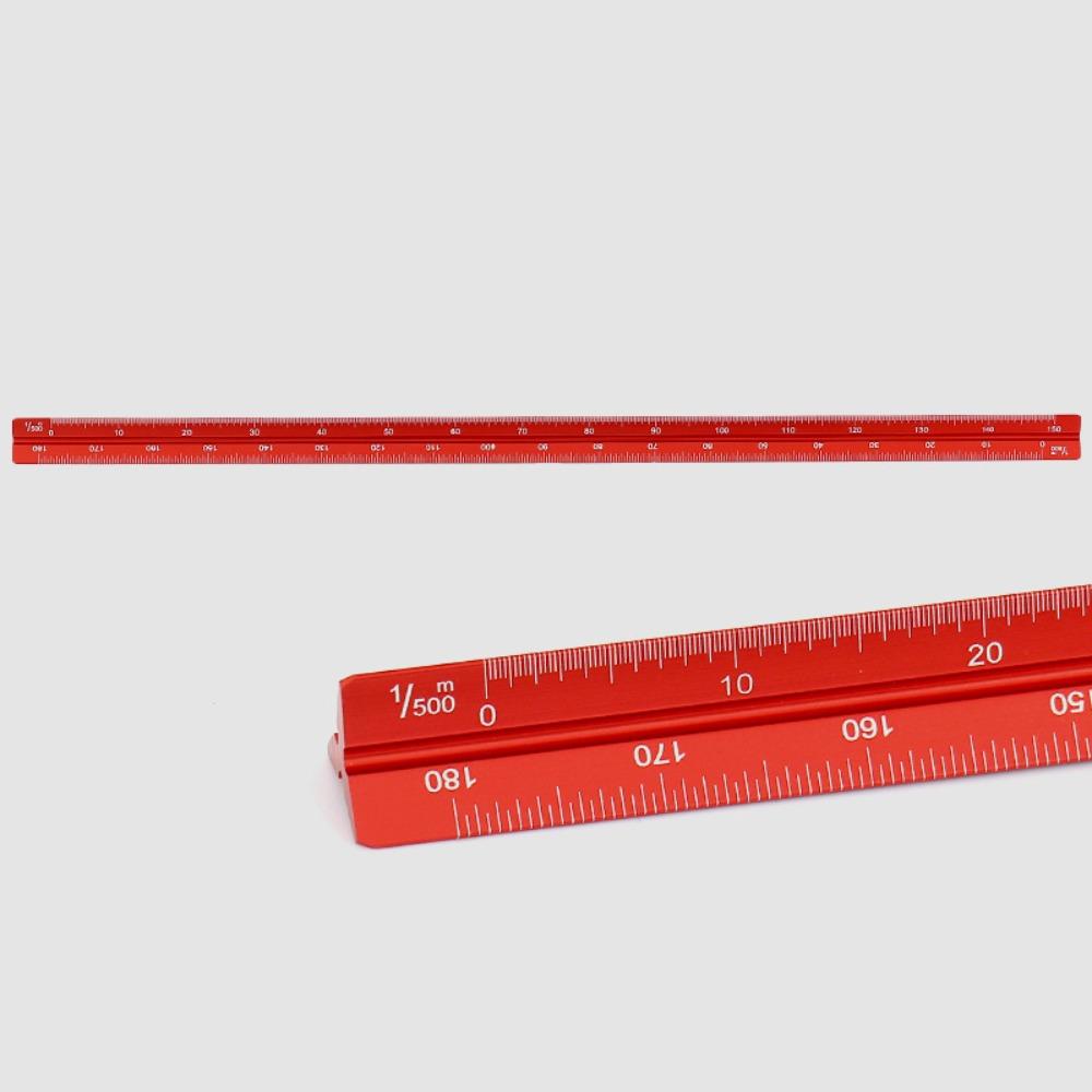 Aluminum Zinc Zinc Alloy Triangular Scale Ruler Multi-function Metal Ruler Measuring Ruler Stationery