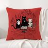 Wizard Cat Cushion Cover Natural Linen Organic Fabric DoubleSided Printing Sofa Home Decor Breathable Bed Pillow