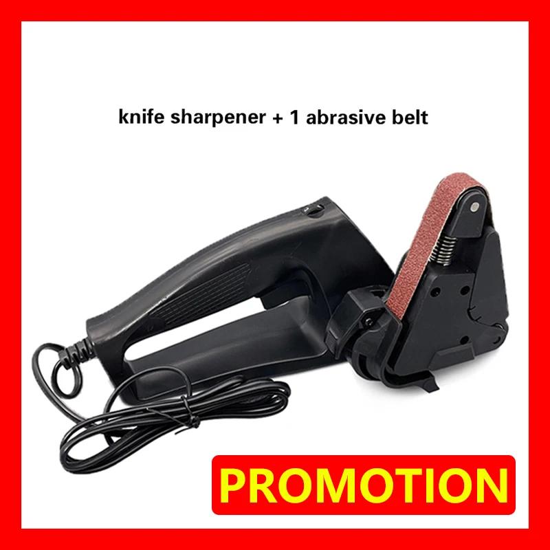 Профессиональная электрическая точилка для ножей Бытовая шлифовальная машина Абразивный ремень Кухонная ручная точилка для ножей Система правки US PLUG
