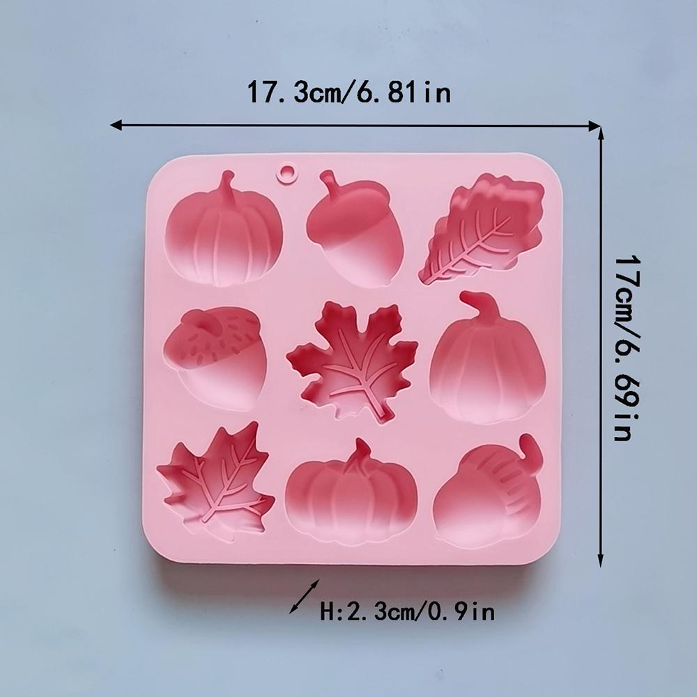 Silikonové formy s tématem Dne díkůvzdání 9 dutin dýně list žalud ovoce tvar forma na bonbony kreativní DIY čokoláda svíčka forma na ledové kostky
