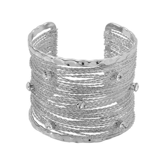 Women Boho Bracelet Multi-Layer Open Bracelet Adjustable Cuff Bracelet