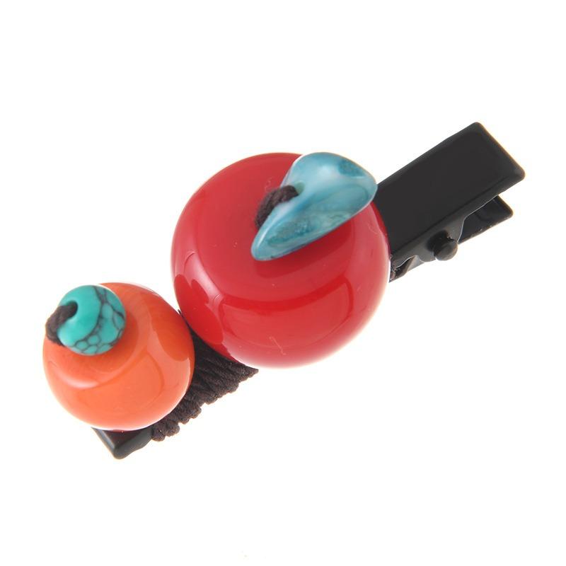Retro Handmade Hairpin Niche Exquisite Woven Turquoise Beeswax Bangs Side Clip Tibetan Hair Jewelry