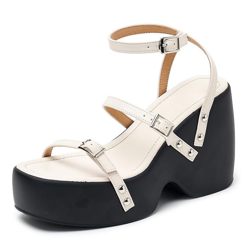 Gladiator Summer Chunky Women Sandals Fashion Cover Toe Platform Wedges Heel Slides Ladies Outdoor Casual Sandalias 2025