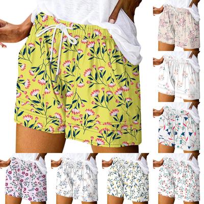 Women's Casual Summer Elastic Beach Shorts Print Casual Shorts