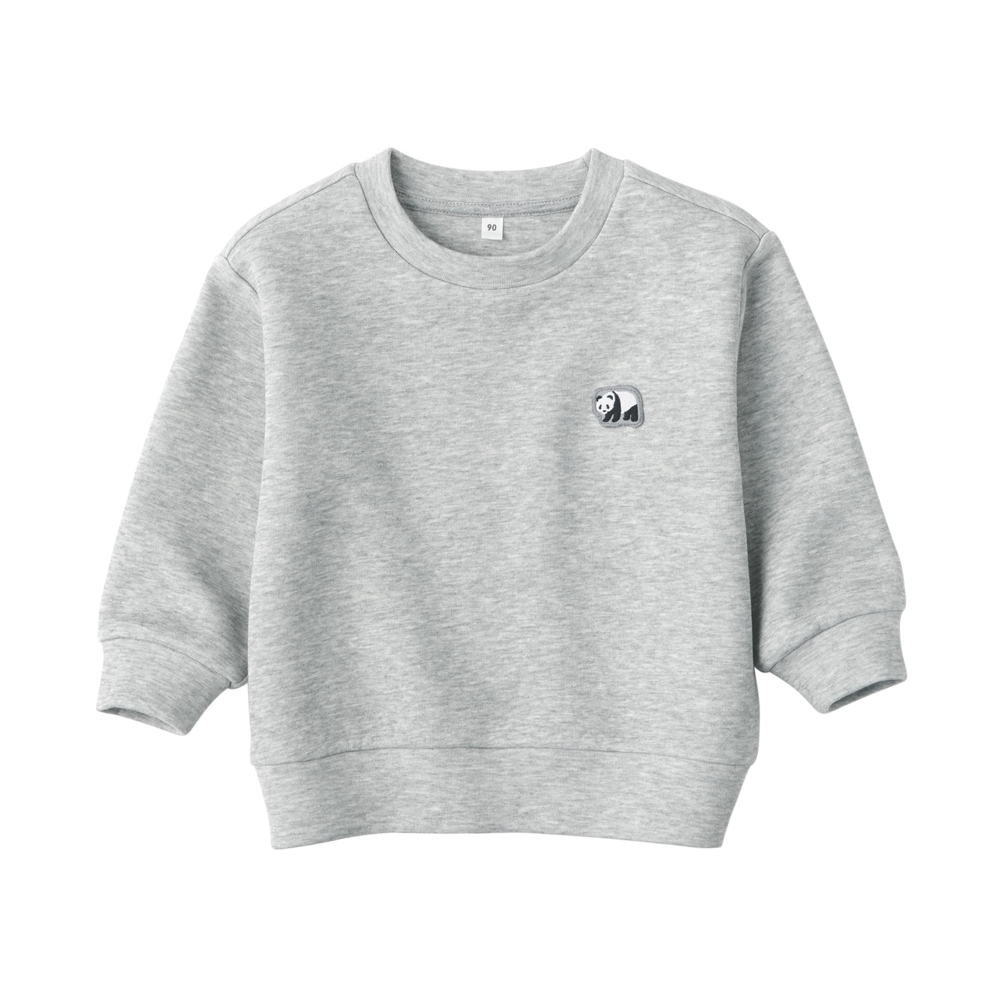 

MUJI Baby Sweatshirt with Double Knit Embroidery Unisex Baby CC22IA4A Gray Baby 80