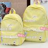 Schoolbag New Campus School Bag Female Korean ins Simple Plaid Backpack High School Student Large Capacity Travel Backpack