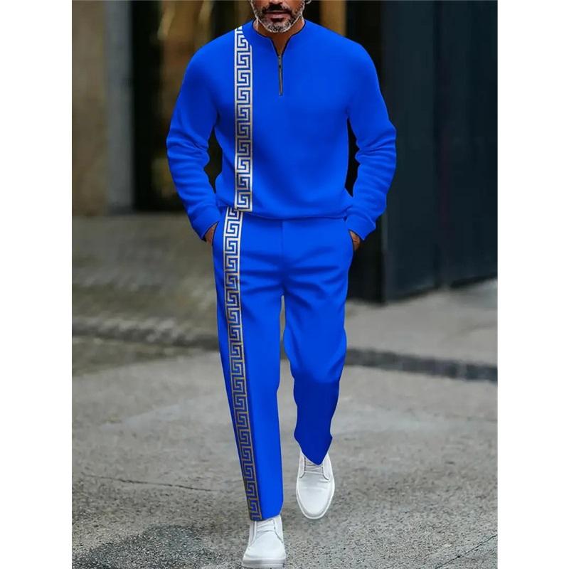 Men's 2Pcs Tracksuit Half Zip Sweatshirt  Jogger Pants Set