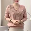 Women Autumn Winter V-Neck Temperament Pullovers Sweaters Long Sleeve Casual Knit Bottoming Shirt